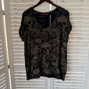 Boohoo | Skull Rose Print Tee